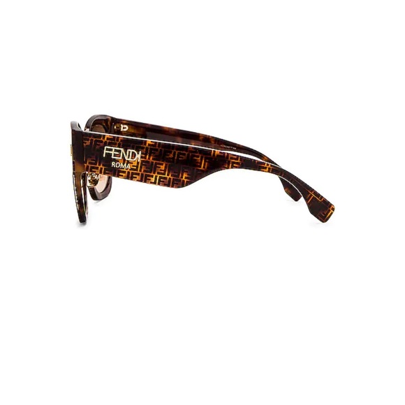 FENDI FF logo acetate sunglasses in Havana print - Picture 2 of 14